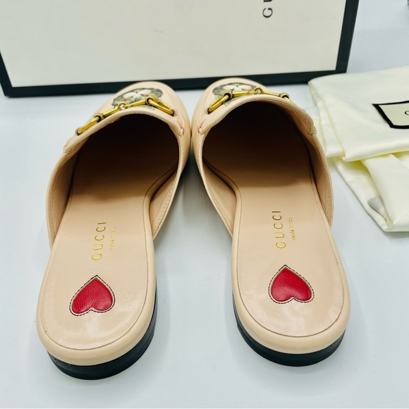 GUCCI Women's Princetown Leather Mule Slide Mystic Cat Pink Horsebit 36 - Picture 4 of 12